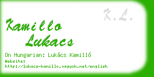kamillo lukacs business card