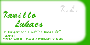 kamillo lukacs business card